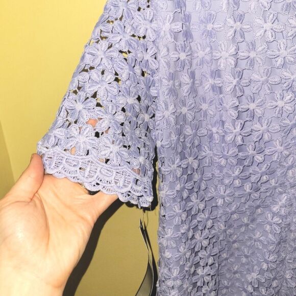 New Tahari Purple Floral Lace Overlay Dress 10 - Picture 12 of 13
